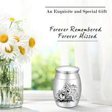 Small Urn For Human Ashes Aluminum Alloy Mini Cremation Urn Small Keepsake Urn Butterfly Flower Pattern Memorial Ashes - Multicolor - View 4