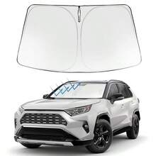 1pc Windshield Sun Shade, Blocks UV Rays, Foldable Front Windshield Sun Shade With UV Protection, Suitable For Most Cars, SUVs And Trucks, With Breathable Mesh Design - Titanium Silver Folding Large - View 2