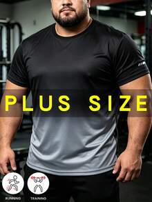 Men's Plus Size Short Sleeve Thin T-Shirt Gradient Short Sleeve Shirt Sports Outdoor Basketball Beach - Grey - View 13