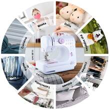 TAIMASI Portable Electric Sewing Machine, Professional Version, 12 Stitch Patterns, Adjustable Speed, Overlock Function, Lightweight & Easy-To-Use For DIY, Crafts, Beginners & Home Repairs, Ideal Birthday Halloween Christmas Holiday Gift - White and Purple - View 4