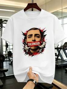 Men's Streetwear Fitness T-Shirt With Quality Graphic, Art Print, Casual, Breathable. - White - View 2