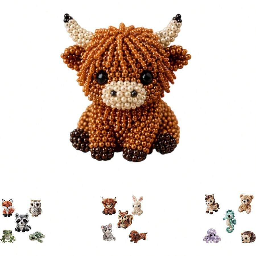 DIY Animal Beading Kit, Cute Bead Craft Animal Set With Colorful Beads And Instructions, Handmade Creative Jewelry Art Craft Kit, DIY Animals Beadwork Craft Kits For Adults - Raccoon - View 1