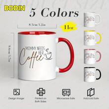 [24-Hour Shipping Within Mexico] Double-Sided Mug, 1 Unit, 11 Oz, Ceramic, Coffee Mug, "Mom Needs Her Coffee" Text And Mug Design, Dishwasher , Funny Mugs, Perfect Gift For Mothers, Mother's Day/Birthday/Gifts - 4 - 查看 3