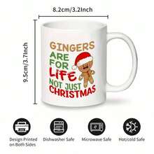 [24-Hour Delivery Within Mexico] Double-Sided Print Mug, A Fun Gingerbread Man Mug For Christmas, Suitable For Coffee Or Juice, With A Capacity Of 11 Ounces Or 360 Milliliters, Perfect As A Gift. - 1 - 查看 8