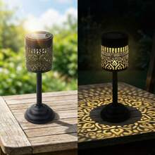 1pc LED Outdoor Yard Light, Solar Hollow Projection Table Lamp, Portable Solar Lamp Stand, Garden Decor Atmosphere Lighting, Halloween & Christmas Decoration Light - Colored Light - View 10