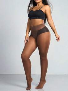 1 đôi tất gợi cảm 30D dành cho nữ, quần tất thời trang - Cà phê nâu - Xem 6