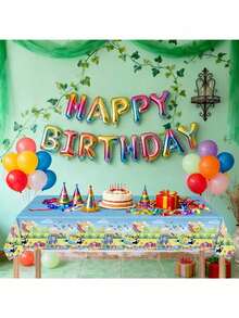 New Cartoon  Party Decorations Disposable PE Tablecloth For Birthday Gathering - Multicolor - View 4