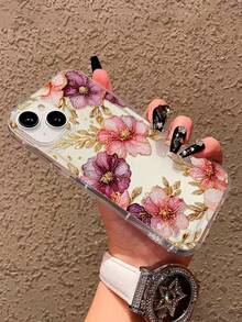 Funda transparente con estampado realista de lirio compatible con iPhone & compatible con Samsung - Multicolor - Ver 4