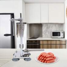 Manuell Wurstfüllmaschine, 3L Edelstahl Wurstfüller Maschine Vertikale Wurstmaschine Mit 4 Saugnäpfen Füllen Wurstfüller Befestigt Handkurbel Fleisch Füll Maschine Für Herstellung Geeignet - Silber - Übersicht 10
