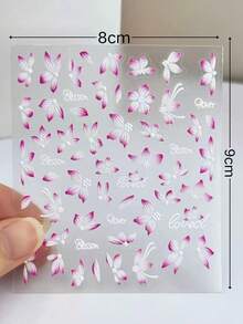1pc Delicate Cherry Blossom Petal Face Rhinestone Sticker, Spring Date Everyday Eye Makeup Decor Self-Adhesive Pearl Accessory, Slouchy Quick Makeup Face Pearl Sticker, Multi-Pattern Sakura Petal Letter Dot Combination, Party Photo Shoot Daily Makeup Pearl Sticker - Multicolor - View 6