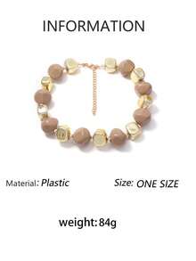 1pc Casual Luxury Fresh Versatile Geometric Resin Round Handmade Layered Necklace For Women - Casual Beaded Necklace - View 11