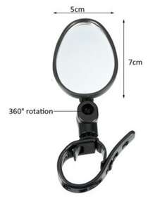 1pc/2pcs Bicycle Rearview Mirror, 360 Degree Rotatable Handlebar Mirror, Wide Angle Bicycle Accessories Rearview Mirror - Black - View 11