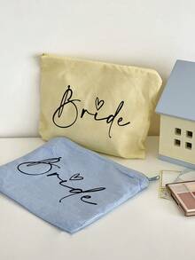 Brauttasche, Braut-Make-up-Tasche, Strandtasche, Hochzeitszubehör, Geschenk für Frauen, Braut-Hochzeits-Notfall-Make-up-Tasche, leichte Reißverschluss-Organizer-Tasche, maschinenwaschbar, lichtecht, faltbar - modische weiße Kosmetik-Aufbewahrungstasche, Kosmetik-Aufbewahrungstasche, Make-up-Tasche, transparente Kulturbeutel, Reise-Kulturbeutel, Reise-Essential für Frauen - Verschiedenfarbig - View 3