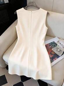 MEXGlowEve Vestido sin mangas con diseño de pétalos florales elegante francés, vestido blanco de mujer con lazo y diseño de flores 3D para primavera/verano, adecuado para salidas diarias, citas, fiestas, graduación, vacacionesMEX EOGA - Amarillo claro - Ver 8