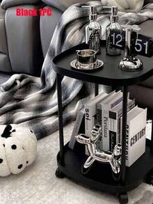 Modern Cream-Colored Side Table With Storage Function - Space-Saving, Made Of White Plastic, Suitable For Living Room, Bedroom, Balcony, Bathroom Storage And Kitchen Essentials - Multicolor - View 13