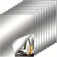 6pcs/10pcs Self-Adhesive Acrylic Mirror Wall Stickers - Flexible Non-Glass Decorative Patches, Suitable For Home And Wedding Decor, Perfect For Table Centerpieces - Silver - View 5
