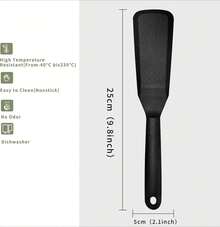 Set di 2 spatole in silicone, resistenti al calore fino a 230 °C, antiaderenti, ideali per cucinare padelle, uova, bistecche e pancake. - nero - Visualizzare 2