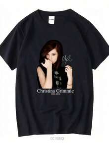 Camiseta de Algodón Christina Grimmie Signature 1994-2016, Todas las Tallas, WS1950, Estilo Vintage Lavado, Moda Casual Urbana - Negro - Ver 7