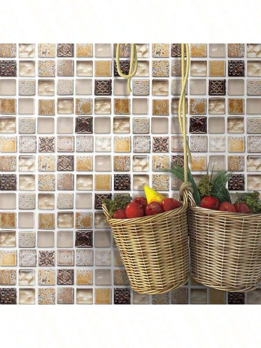 6 Stück/12 Stück 20*20cm selbstklebende Wandfliesen, mehrfarbige PVC abnehmbare wasserdichte feuchtigkeitsbeständige hitzebeständige Wandaufkleber für Schlafzimmer, Wohnzimmer, Heimdekoration, Zementwandrenovierung