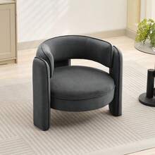 Silla de acento moderno barril cómodo de mediados del siglo - sillón de bucle tapizado con reposabrazos de apoyo - ideal para la sala de estar, dormitorio, oficina, apartamento - Gris Oscuro - Ver 6