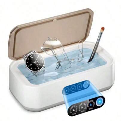 Jewelry Cleaner, Professional Portable Technical Cleaner With Digital Timer For Eyeglasses, Rings, Watch Bands, Retainers, Dentures, Coins, Razors