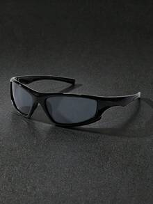 1 Pair Retro Men's Fashion Glasses With Wrap-Around Design, Suitable For Daily Wear And Travel - A - View 11
