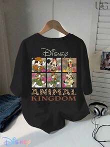Disney Mickey & Mickey Mouse & Friends Graphic T-Shirt Official Disney Print Women's Short Sleeve Casual Shirt For Spring-Summer Season, Is The Best Choice For Gifts. - màu đen - Xem 2