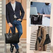 NEWHEY Laptop Briefcase, Waterproof Vintage Soft Briefcase, Large Shoulder Bag, Durable Laptop Bag, Autumn Travel, Christmas Gift, For Men, Business, Work - Multicolor - View 8
