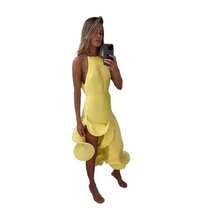 Summer Dresses For WomenIrregular Ruffle Summer Sexy Sleeveless Tie-Up Slim-Fit Dress Women's Casual Party Mini Dressdresses For Women - 粉色 - 查看 6