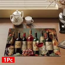 1pc Home Decor, Wine Pattern Printed Absorbent Dish Drying Mat, Espresso Machine Countertop Absorbent Mat, Sink Drain Mat, Soft Faucet Absorbent Mat, Sink Cup Mat, Kitchen & Bathroom Accessories - Multicolor - View 15