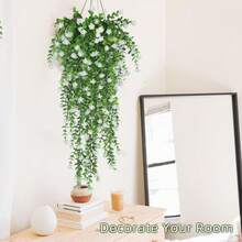 Artificial White Camellia Vine Bouquet, Suitable For Home Corridors, Gardens, Yards, Dining Tables, Living Rooms, Wedding Party Decoration, Valentine's Day Spring, Artificial Vine Flowers, Wall Mounted Artificial Vine Plants - White Camellia - View 3