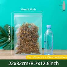 50/100入 雙面 0.18/0.2mm 厚防味包裝袋，可重複密封夾鏈塑膠袋，適用於派對食物儲存、糖果、零食、文具、珠寶、髮飾、居家與商業、節日派對用品 - Frosted - 查看 23