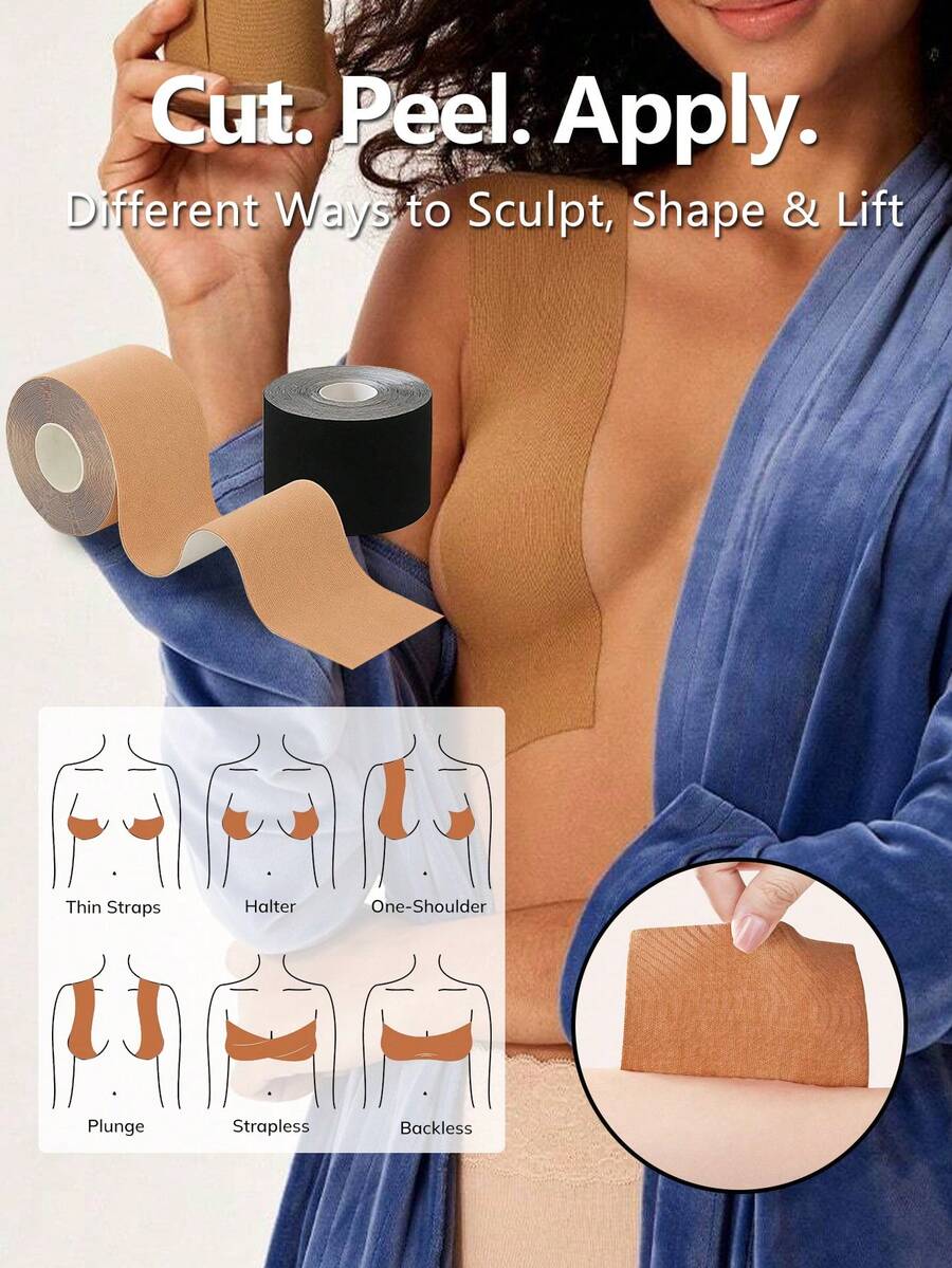Invisible Breast Lift Tape Sticky Bra Wide Adhesive Skin-Friendy Tape For Push Up & Shape Wedding Bra - Multicolor - View 1