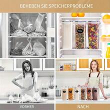 4L4/6 Stück Lebensmittelaufbewahrungsbehälter-Set, Verschließbare Kunststoff-Aufbewahrungsbox mit Deckel, Drahtzubehör-Aufbewahrung, Küchenzubehör, Gewürzaufbewahrung, Geeignet für Kühlschränke, Schränke, Aufbewahrung von Mehl, Zucker, Nudeln, Tierfutter, Getreide – Vielseitig einsetzbar - Übersicht 8