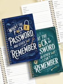 1pc Ultimate Password Record Notebook, With Letter Tabs For Easy Organization, Secure Password Book, Suitable For Seniors, For Internet Password Recording And Address Management, Back To School Office Supplies, Teal Student Supplies - One Size - View 2