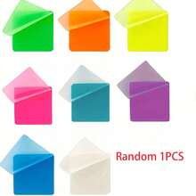 8 Colors 160pcs Fluorescent Transparent Sticky Notes, Waterproof Writable Index Labels, Transparent Memo Paper, Easy To Organize, Can Be Used As Bookmarks, Multi-Color Style, Suitable For Back To School, School Supplies And Office Use - A - View 10
