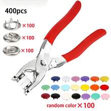 400pcs/Set Metal Snap Button Kit, Includes Snap Pliers, Suitable For Sewing And Handicrafts (9.5mm), Applicable For Clothing, Backpacks, Baby Rompers, Sewing And Crafts (Random Color) - Multicolor - View 14
