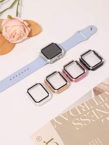 6入組閃亮保護殼 適用於 螢幕保護貼 38/40/41/42/44/45/46/49mm Series SE/11/10/9/8/7/6/5/4/3/2/1，亮片鑽石防撞殼內建鋼化玻璃 全方位防刮面殼 適用於 配件 - 6PCS Case - 查看 4