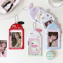 1 pieza Portatarjetas de estilo coreano de moda de 3 pulgadas, portatarjetas de almacenamiento de fotos de ídolo de chica linda, colgante de llavero para mochila de estudiante, regalo - A - Ver 7