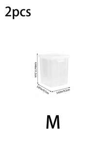 1/2pcs Transparent Plastic Tea Box With Lid, Tea Set Storage Box, Kung Fu Tea Cup Tea Bag Sorting Storage Box, Dust-Proof And Moisture-Proof Desktop Organizer, Stackable Compartment Storage Box For Tea Utensils And Tea Bags, Multiple Sizes Available - Multicolor - View 14