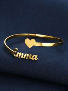 1 pieza Pulsera personalizada con nombre de apertura de amor, pulsera de acero inoxidable, pulsera de mujer personalizada, joyería de mujer, regalos personalizados, regalos de moda personalizados simples DIY para celebraciones privadas, regalos de cumpleaños, regalos del Día de la Madre, adecuado para uso diario, regalos del Día de la Madre, regalos de temporada festiva (con caja de regalo pequeña, talla grande adecuado para regalar) - Multicolor 2 - Ver 3