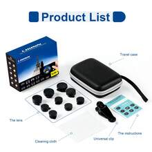 10合1智慧型手機相機鏡頭套組，包含廣角、微距、魚眼、長焦鏡頭，CPL/漸層/放射/星芒濾鏡，以及3/6鏡頭萬花筒，適用於、Android及大多數智慧型手機，度假、旅行與創意攝影的理想配件 - 手機鏡頭套裝 - 查看 11
