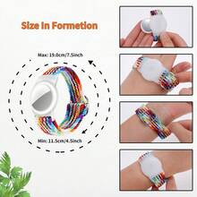 AirTag Wristband, Nylon Strap GPS Tracker Holder Protective Case, Compatible With Apple AirTag, Adjustable Anti-Lost Bracelet, Suitable For Children And Elderly - Multicolor - View 6