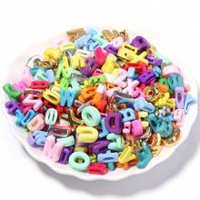 45g/Set Acrylic Letter Beads With Oval/Square Hole Design, DIY Handmade Beaded Bracelets, Anklets, Necklaces And Earrings Jewelry Materials, Crafts Phone Chains, Keychains, Clothing Bag Charms, Dreamcatchers, Tassel Pendant Accessories - Multicolor - View 7