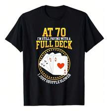 Men's Birthday Poker Humor T-Shirt Design - 黑色 - 查看 1