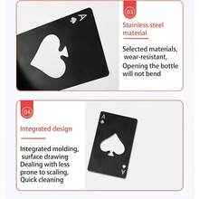 2pcs Ace Of Spades Can Opener, Credit Card Size, Playing Card Size, Portable Stainless Steel Can Opener, Suitable For Bridal Showers, Home Decor, Graduation Gifts, Birthday Parties, Room Decor.Halloween Decorations And Small Gifts Kitchen Accessories - View 6