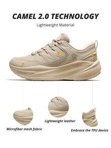 CAMEL CROWN New Men's Running Shoes, Comfortable & Breathable, Non-Slip & Durable, Multi-Functional Casual Sports Shoes, Suitable For Outdoor Activities In Autumn/Winter - Feather Grey/Deerhide Brown - View 3