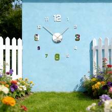 1pc Large Outdoor Yard Wall Clock, Adhesive DIY Wall Clock, Easy Installation Without Damaging Walls, 3D Decorative Wall Clock, Farmhouse Style For Indoor & Outdoor, Suitable For Yard, Living Room - A - View 7