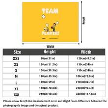 Miniso Peanuts "Team Player" Tapestry, Bright Yellow With Snoopy & Charlie Brown Print No-Hole Backdrop, Perfect For Parties, Camping, Home Decor, Scene Setup And Gathering Displays - 0 - View 5