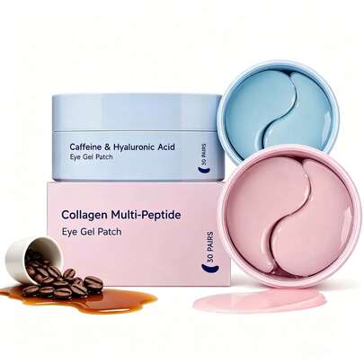 60 miếng mặt nạ mắt 3 trong 1, chứa Retinol, Caffeine, Collagen, Axit Hyaluronic, dưỡng ẩm sâu và làm săn chắc da vùng mắt, tăng cường độ đàn hồi và độ rạng rỡ, kết cấu gel trong suốt.